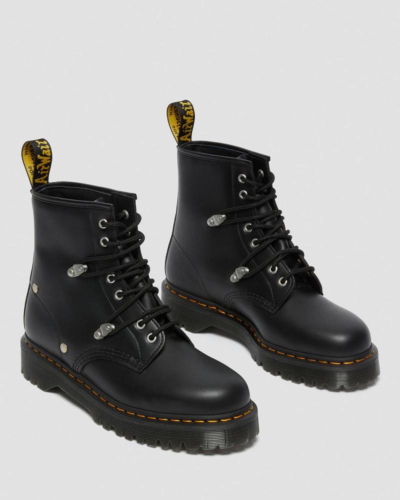 Men's Dr Martens 1460 Bex Stud Leather Lace Up Boots Black | AU 503RVD